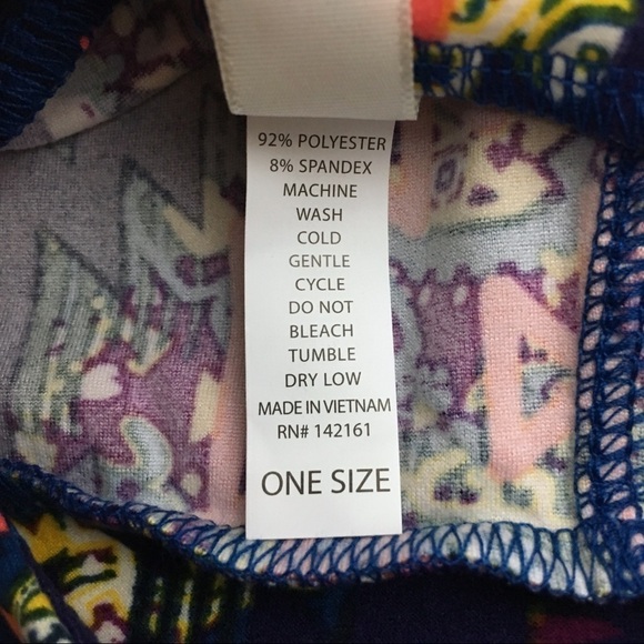 LULAROE Leggings OS One Size Aztec Southwestern Salmon Orange Blue Purple Yellow - Picture 7 of 9